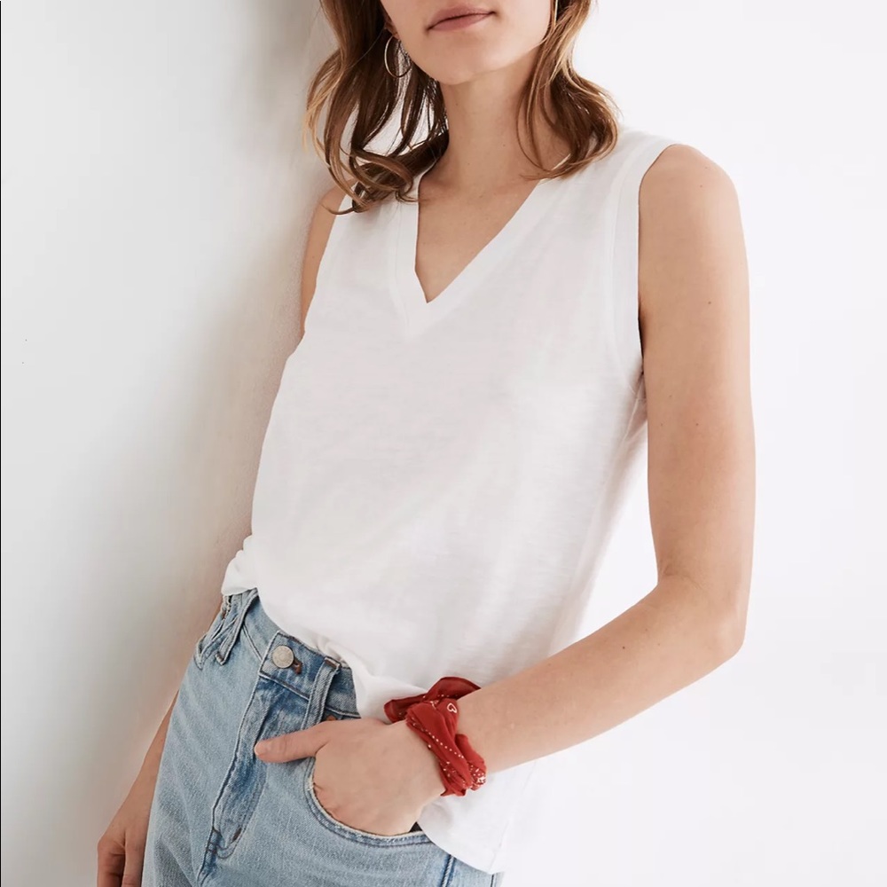 Madewell Whisper Cotton V-Neck Tank